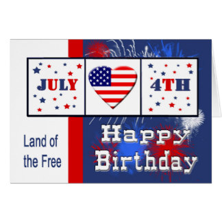 4th of July Birthday Cards