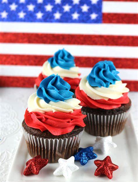 4th Of July Patriotic Marble Cupcakes